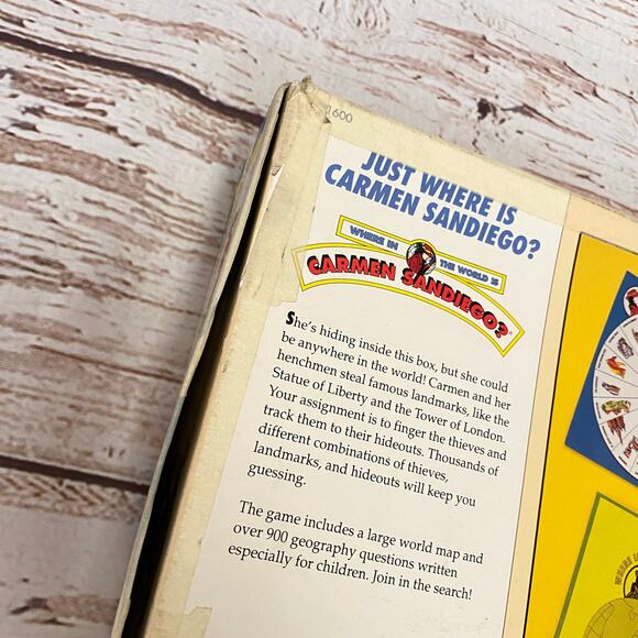 Vintage 1992 Where In The World Is Carmen Sandigeo Board Game - Picture 3 of 4